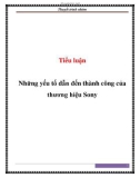 Tiểu luận: Những yếu tố dẫn đến thành công của thương hiệu Sony