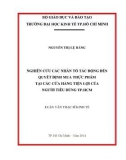 Luận văn Thạc sĩ Kinh tế: Nghiên cứu các nhân tố tác động đến quyết định mua thực phẩm tại các cửa hàng tiện lợi của người tiêu dùng TP.HCM