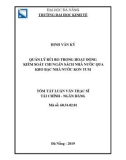 Tóm tắt luận văn Thạc sĩ Tài chính ngân hàng: Quản lý rủi ro trong hoạt động kiểm soát chi ngân sách nhà nước qua Kho bạc Nhà nước Kon Tum