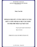 Tóm tắt Luận văn Tiến sĩ Kinh tế: Mối quan hệ giữa tương thích tài trợ, chất lượng mối quan hệ và dự định tài trợ thể thao tại Việt Nam