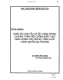 Khảo sát nhu cầu và xây dựng khung chương trình bồi dưỡng kiến trúc hành chính cho cán bộ, công chức chính quyền địa phương