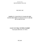 Luận văn Thạc sĩ Nông nghiệp: Nghiên cứu ảnh hưởng của Na2SO3 đến sinh trưởng phát triển và năng suất lúa vụ Hè Thu 2017 tại Quảng Nam