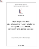 Luận văn Thạc sĩ Y tế công cộng: Thực trạng nhà tiêu của hộ gia đình và một số yếu tố liên quan tại xã An Phú, huyện Mỹ Đức, Hà Nội, năm 2019