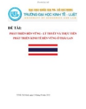 TIỂU LUẬN: PHÁT TRIỂN BỀN VỮNG - LÝ THYẾT VÀ THỰC TIỄN PHÁT TRIỂN KINH TẾ BỀN VỮNG Ở THÁI LAN