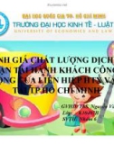 Tiểu luận: Đánh giá chất lượng dịch vụ vận tải hành khách công cộng của Liên hiệp HTX vận tải TPHCM