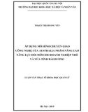 Luận văn Thạc sĩ Khoa học quản lý: Áp dụng mô hình chuyển giao công nghệ của Australia nhằm nâng cao năng lực đổi mới cho doanh nghiệp nhỏ và vừa tỉnh Hải Dương