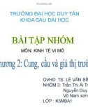 Bài tập nhóm: Cung, cầu và giá trị trường