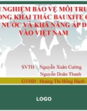 Báo cáo đề tài: Kinh nghiệm bảo vệ môi trường trong khai thác bauxite của các nước và khả năng áp dụng vào Việt Nam