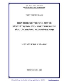 Luận văn Thạc sĩ Hoá học: Phân tích cấu trúc của một số dẫn xuất quinoline-diketopiperazine bằng các phương pháp phổ hiện đại