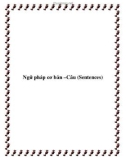 Ngữ pháp cơ bản –Câu (Sentences)