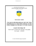 Luận văn Thạc sĩ Kỹ thuật: Ứng dựng mô hình hồi quy ước tính chi phí quản lý thi công dự án nhà công nghiệp có vốn đầu tư nước ngoài