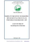 Luận văn Thạc sĩ Quản lý đất đai: Nghiên cứu một số yếu tố ảnh hưởng đến giá đất ở trên địa bàn thị xã Cửa Lò, tỉnh Nghệ An giai đoạn 2018-2019