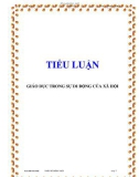 Tiểu luận: Giáo dục trong sự di động của xã hội