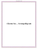 Cấu trúc Too … To trong tiếng Anh