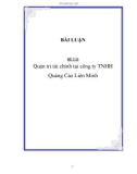 Luận văn đề tài : Quản trị tài chính tại công ty TNHH quảng cáo Liên Minh