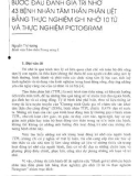 Báo cáo Bước đầu đánh giá trí nhớ 43 bệnh nhân tâm thần phân liệt bằng thực nghiệm ghi nhớ 10 từ và bằng thực nghiệm Pictogram