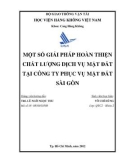 Luận văn cử nhân kinh tế: Một số giải pháp hoàn thiện chất lượng dịch vụ mặt đất tại công ty phục vụ mặt đất Sài Gòn