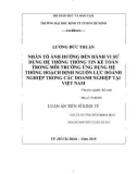 Luận án Tiến sĩ Kinh tế: Nhân tố ảnh hưởng đến hành vi sử dụng hệ thống thông tin kế toán trong môi trường ứng dụng hệ thống hoạch định nguồn lực doanh nghiệp trong các doanh nghiệp tại Việt Nam