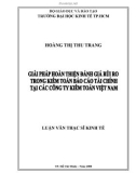 Luận văn Thạc sĩ Kinh tế: Giải pháp hoàn thiện đánh giá rủi ro trong kiểm toán báo cáo tài chính tại các công ty kiểm toán Việt Nam