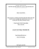 Luận văn Thạc sĩ Kinh tế: Thực trạng và những giải pháp khuyến nông chủ yếu nhằm nâng cao hiệu quả kinh tế sản xuất lúa tại huyện Yên Thế, tỉnh Bắc Giang