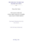 Tóm tắt luận văn Thạc sĩ Khoa học: Ứng dụng một số công thức nội suy cổ điển giải toán ở phổ thông