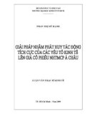 Luận văn thạc sỹ kinh tế: Giải pháp nhằm phát huy tác động tích cực của các yếu tố kinh tế lên giá cổ phiếu NHTM Á Châu