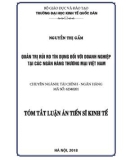 Tóm tắt Luận án Tiến sĩ Kinh tế: Quản trị rủi ro tín dụng đối với doanh nghiệp tại các NHTM Việt Nam