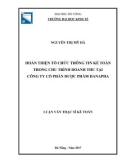 Luận văn Thạc sĩ Kế toán: Hoàn thiện tổ chức thông tin kế toán trong chu trình doanh thu tại Công ty Cổ phần Dược phẩm Danapha