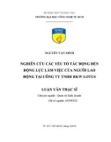 Luận văn Thạc sĩ Quản trị kinh doanh: Nghiên cứu các yếu tố tác động đến động lực làm việc của người lao động tại Công ty TNHH RKW Lotus