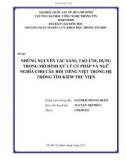 Tiểu luận: NHỮNG NGUYÊN TẮC SÁNG TẠO ỨNG DỤNG TRONG MÔ HÌNH XỬ LÝ CÚ PHÁP VÀ NGỮ NGHĨA CHO CÂU HỎI TIẾNG VIỆT TRONG HỆ THỐNG TÌM KIẾM THƯ VIỆN