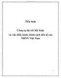 Tiểu luận: Công cụ dự trữ bắt buộc và việc điều hành chính sách tiền tệ của NHNN Việt Nam