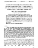 Nghiên cứu thử nghiệm ứng dụng phần mềm Audacity trong giảng dạy kỹ năng nghe, nói của giảng viên khoa tiếng Anh chuyên ngành, trường Đại học Ngoại ngữ, Đại học Huế