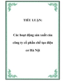 TIỂU LUẬN: Các hoạt động sản xuất của công ty cổ phần chế tạo điện cơ Hà Nội