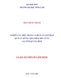 Luận án Tiến sĩ Lâm sinh: Nghiên cứu hiện trạng và đề xuất giải pháp quản lý rừng cộng đồng bền vững tại tỉnh Quảng Bình