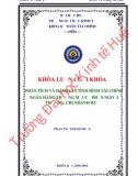 Khóa luận tốt nghiệp: Phân tích và đánh giá tình hình tài chính của Ngân hàng thương mại cổ phần Ngoại thương Việt Nam, chi nhánh Huế