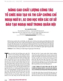 Nâng cao chất lượng công tác tổ chức đào tạo và thi cấp chứng chỉ ngoại ngữ B1, B2 cho học viên các cơ sở đào tạo ngoại ngữ trong quân đội