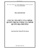 Tiểu luận: Cơ cấu tổ chức của chính quyền Trung Ương và chính quyền địa phương