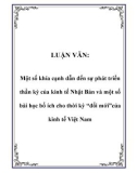 LUẬN VĂN: Một số khía cạnh dẫn đến sự phát triển thần kỳ của kinh tế Nhật Bản và một số bài học bổ ích cho thời kỳ 'đổi mới'của kinh tế Việt Nam