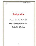 Luận văn: Chính sách tiền tệ với việc thực hiện mục tiêu ổn định kinh tế ở Việt Nam