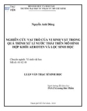 Luận văn Thạc sĩ Sinh học: Nghiên cứu vai trò của vi sinh vật trong quá trình xử lí nước thải trên mô hình hợp khối aeroten và lọc sinh học