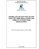 Luận văn Thạc sĩ Quản lý năng lượng: Nghiên cứu đề xuất một số giải pháp tiết kiệm năng cho Công ty Cổ phần than Mông Dương