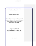 Luận án tiến sĩ Kinh tế: Đánh giá chi phí giảm phát thải khí nhà kính phục vụ xây dựng kế hoạch hành động tăng trưởng xanh tại tỉnh Quảng Ninh