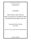 Tóm tắt Luận văn thạc sĩ Quản trị kinh doanh: Phân tích cấu trúc vốn các công ty ngành vận tải niêm yết trên TTCK Việt Nam