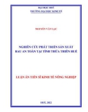 Luận án Tiến sĩ Kinh tế nông nghiệp: Nghiên cứu phát triển sản xuất rau an toàn tại tỉnh Thừa Thiên Huế