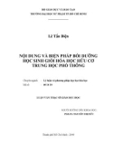 Luận văn thạc sĩ đề tài: Nội dung và biện pháp bồi dưỡng học sinh giỏi Hóa học hữu cơ trung học phổ thông