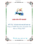 LUẬN VĂN: 'tổ chức bộ máy kế toán tại Công ty TNHH Nhà nước một thành viên điện cơ Thống Nhất