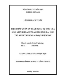 Luận văn Thạc sĩ Giáo dục học: Biện pháp quản lý hoạt động tự học của sinh viên khoa Sư phạm trường Đại học Trà Vinh trong giai đoạn hiện nay