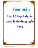 Tiểu luận: Lập kế hoạch dự án quản lý tín dụng ngân hàng