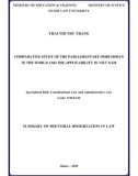 Summary of Doctoral dissertation in Law: Comparative study of the parliamentary ombudsman in the world and the applicability in Vietnam