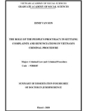 Summary of dissertation for degree of Doctor in Jurisprudence: The role of the people's procuracy in settling complaints and denunciations in Vietnam's criminal procedure